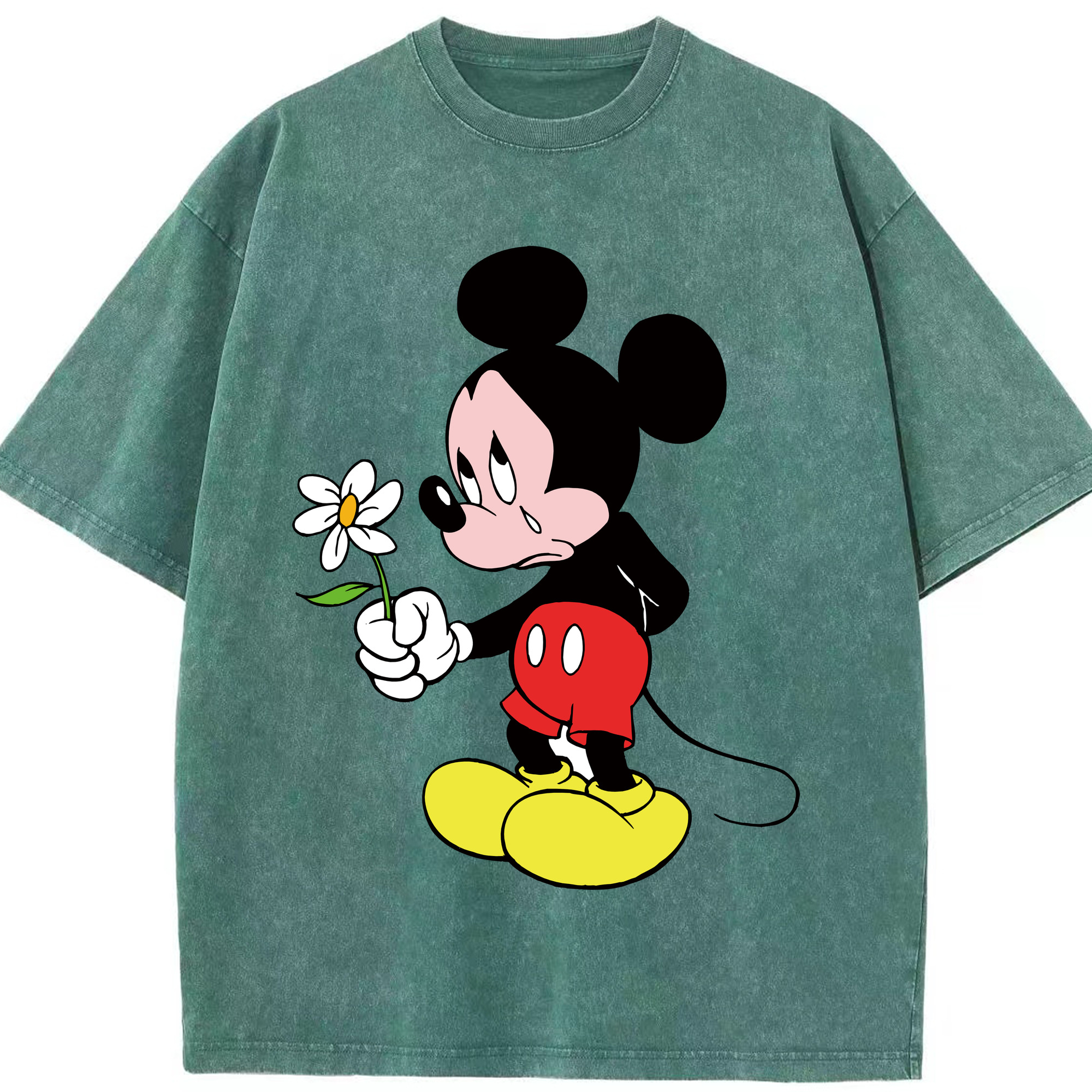 （画像用） ミッキーマウス Mickey Mouse 綿100% ヴィンテージ風 半袖Tシャツ（フロントプリント）